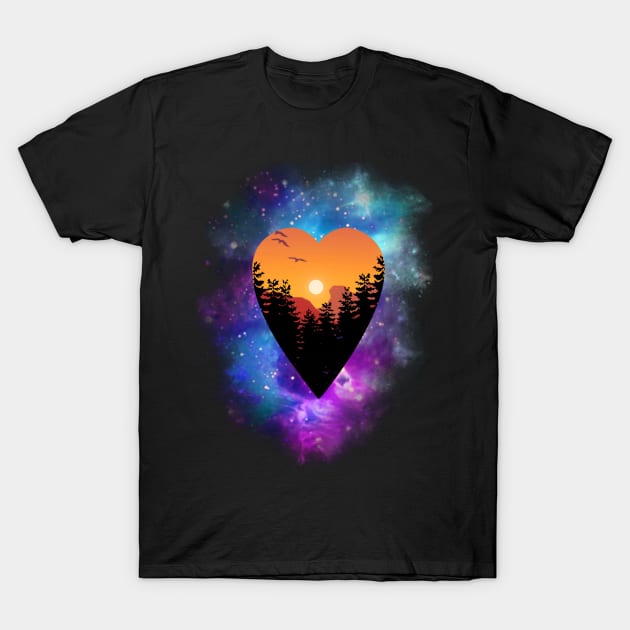 Galaxy Sunset View T-Shirt by Duckgurl44